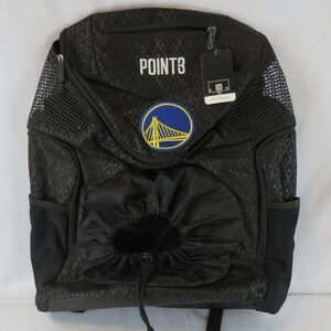 Point 3 Golden State Warriors NBA Basketball Backpack Black Ball Pocket New wTag